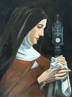 Jean Burkhalter, Saint Claire of Assis, 1944, gouache on panel