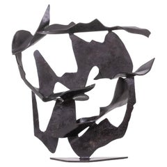 Jean Campa. Sculpture abstraite en métal, années 1980.