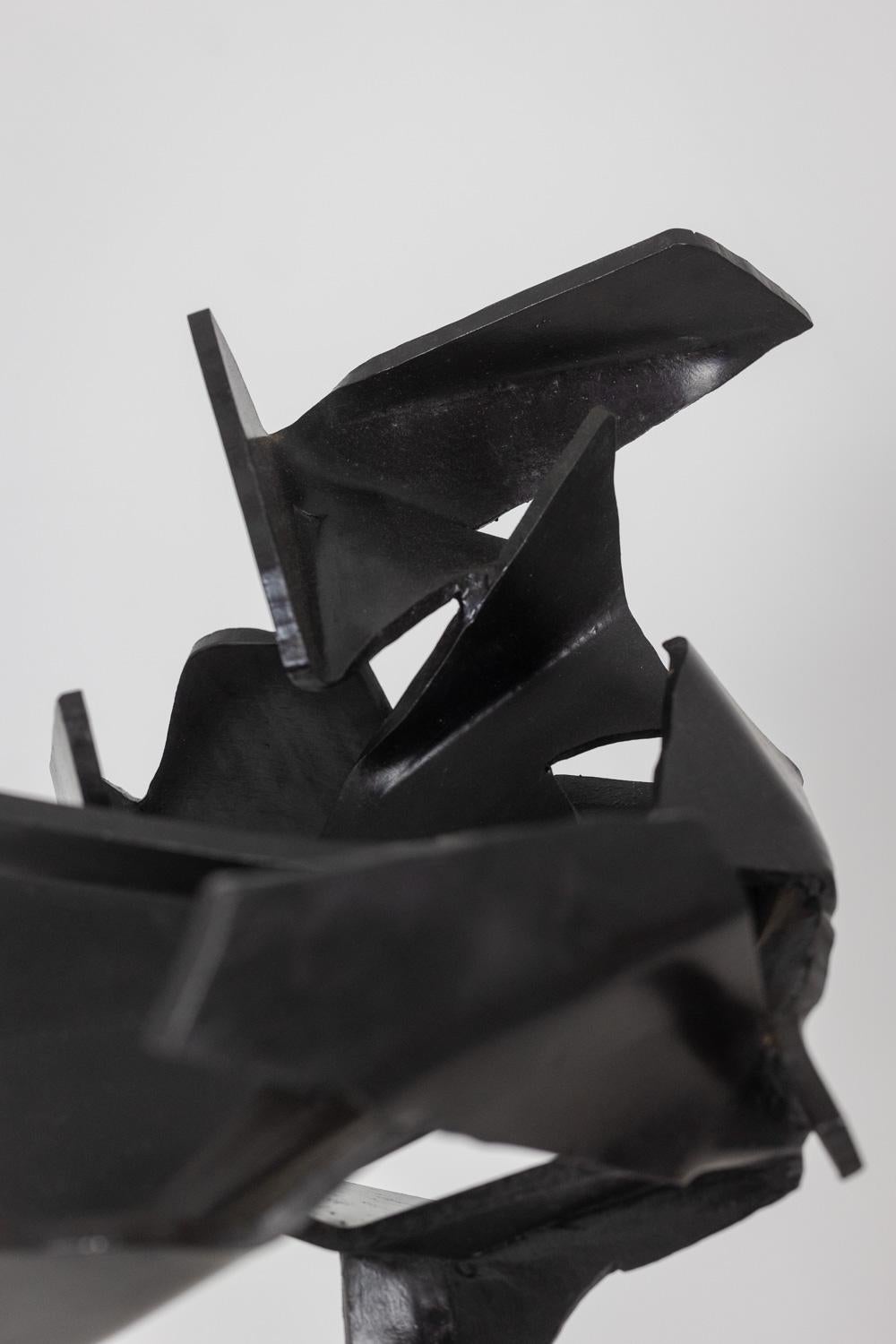 Jean Campa. Geometrische Skulptur aus poliertem Metall. 1980er Jahre. im Angebot 5