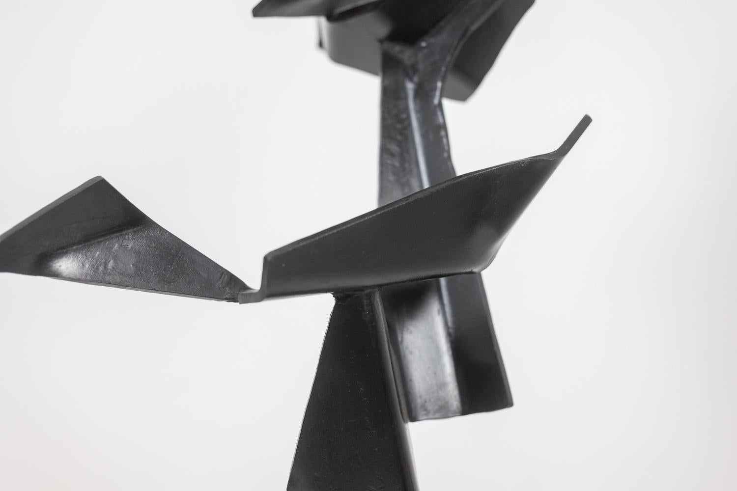 Jean Campa. Geometrische Skulptur aus poliertem Metall. 1980er Jahre. im Angebot 7