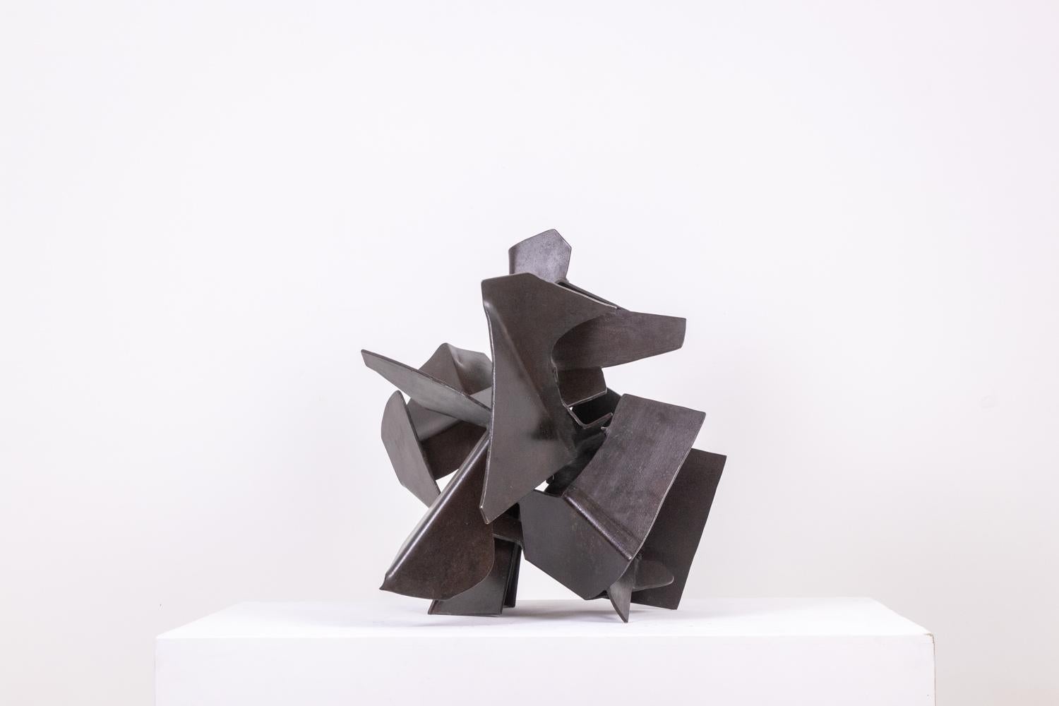 Jean Campa. Sculpture en fer patiné et découpé des années 1980. Excellent état - En vente à Saint-Ouen, FR