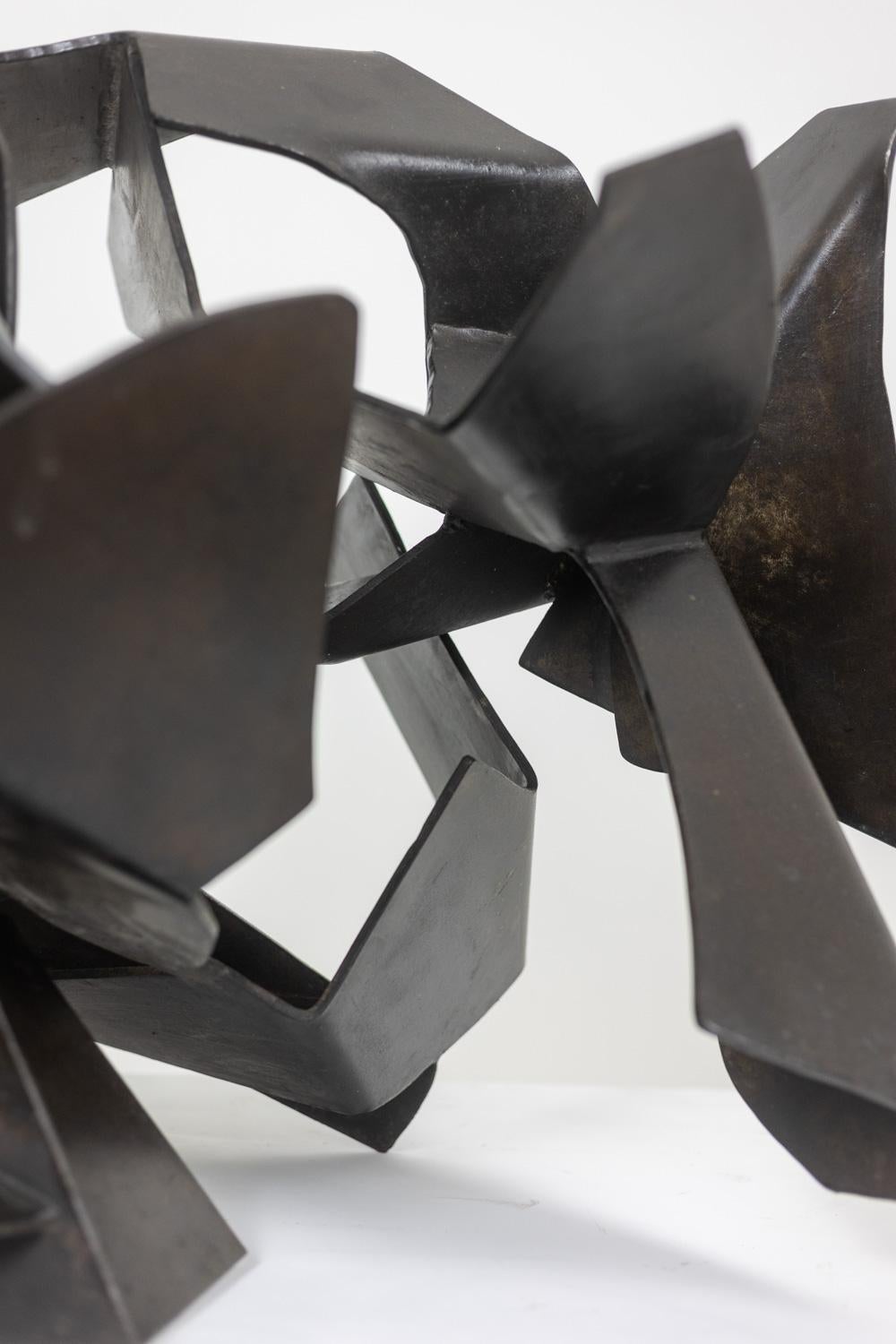 Jean Campa. Sculpture en fer patiné et découpé des années 1980. en vente 1