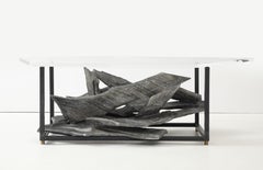 Jean Campa Signed Abstract Aluminum Sculpture, 1992, Mounted as Coffee Table