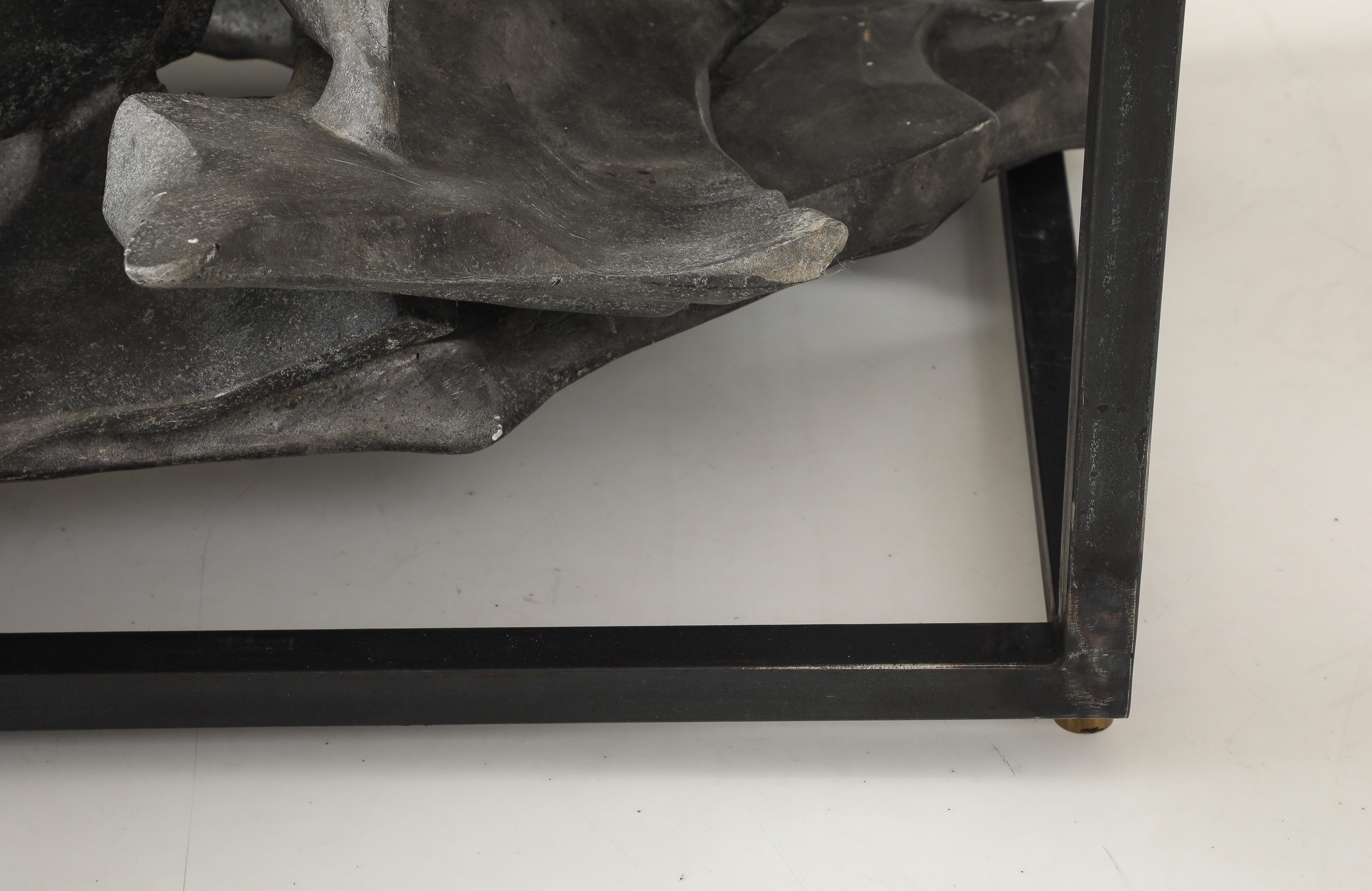 Jean Campa Signiert Abstrakte Aluminium-Skulptur Couchtisch, Frankreich, 1992 (Handgefertigt) im Angebot