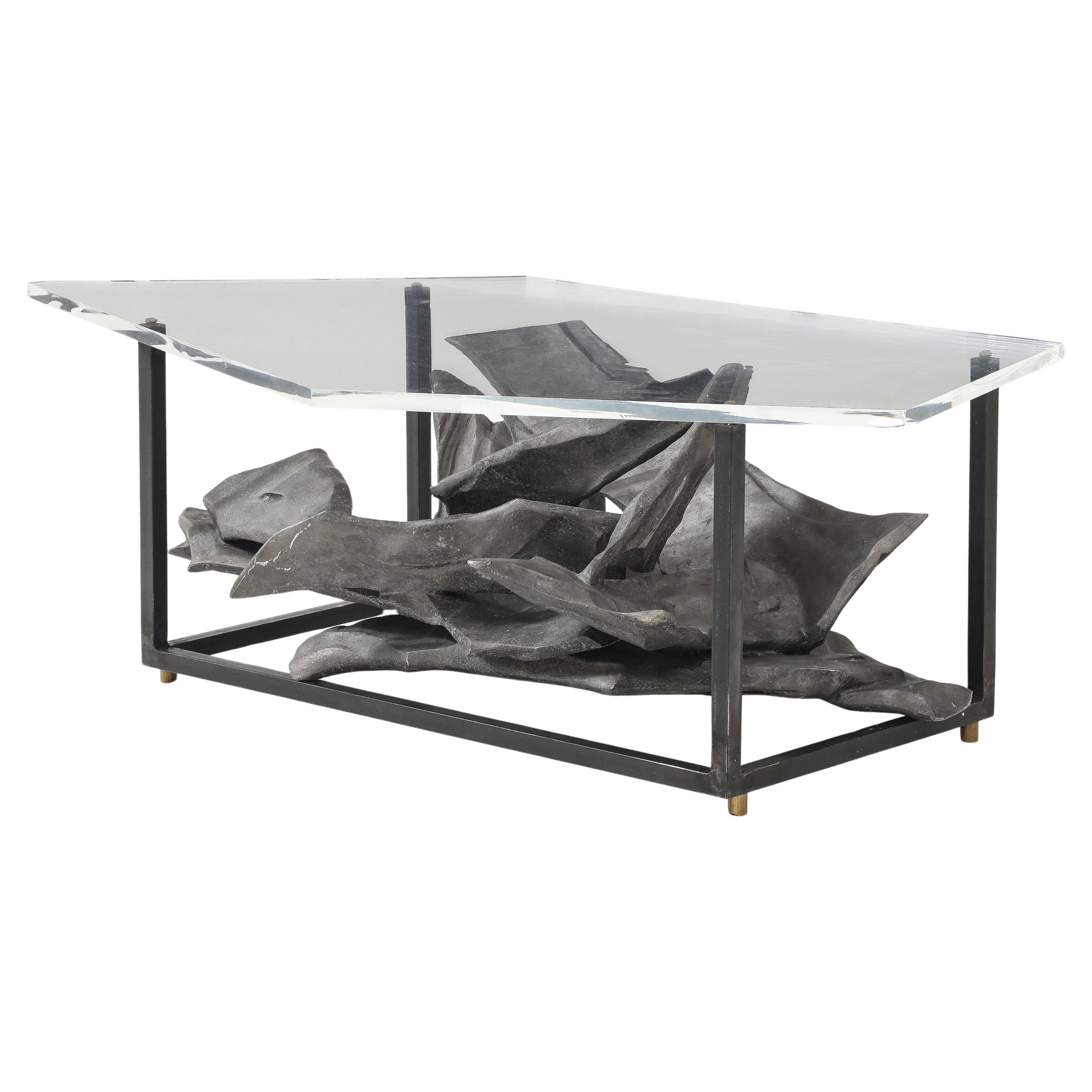 Jean Campa Signiert Abstrakte Aluminium-Skulptur Couchtisch, Frankreich, 1992 im Angebot