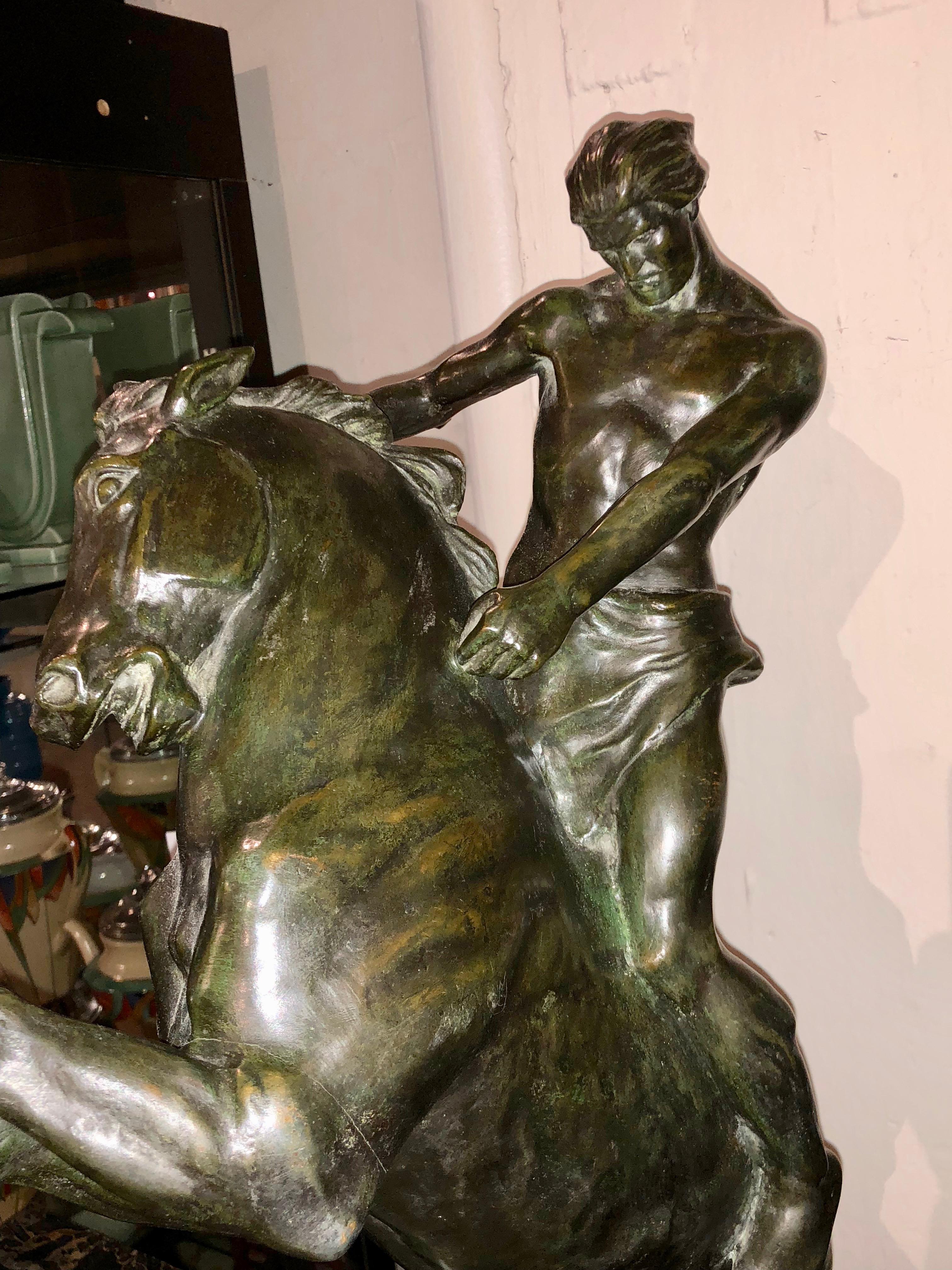 Jean Canneel, sculpteur belge Art Déco, bronze monumental Bon état - En vente à Oakland, CA