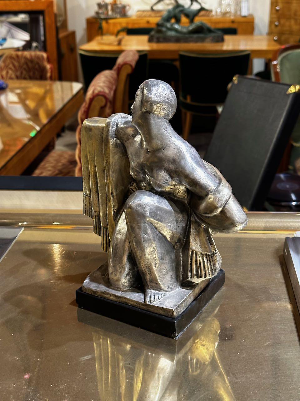 Jean Canneel, Belgian Sculptor Cubist Bronze Art Deco In Good Condition For Sale In Oakland, CA