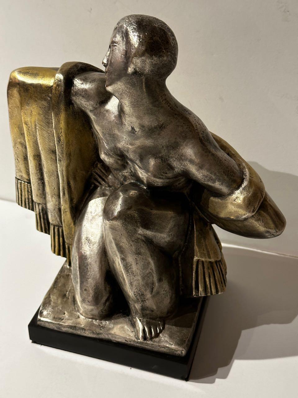 Jean Canneel, sculpteur belge de bronze cubiste Art Déco Bon état - En vente à Oakland, CA