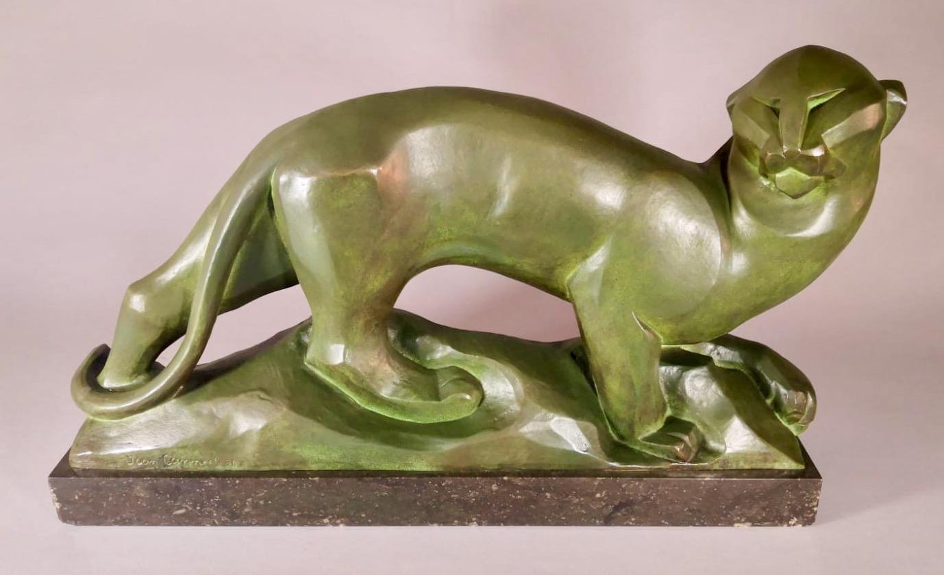 Jean Canneel Cubist Panther by Art Deco Belgian Sculptor Bronze 2