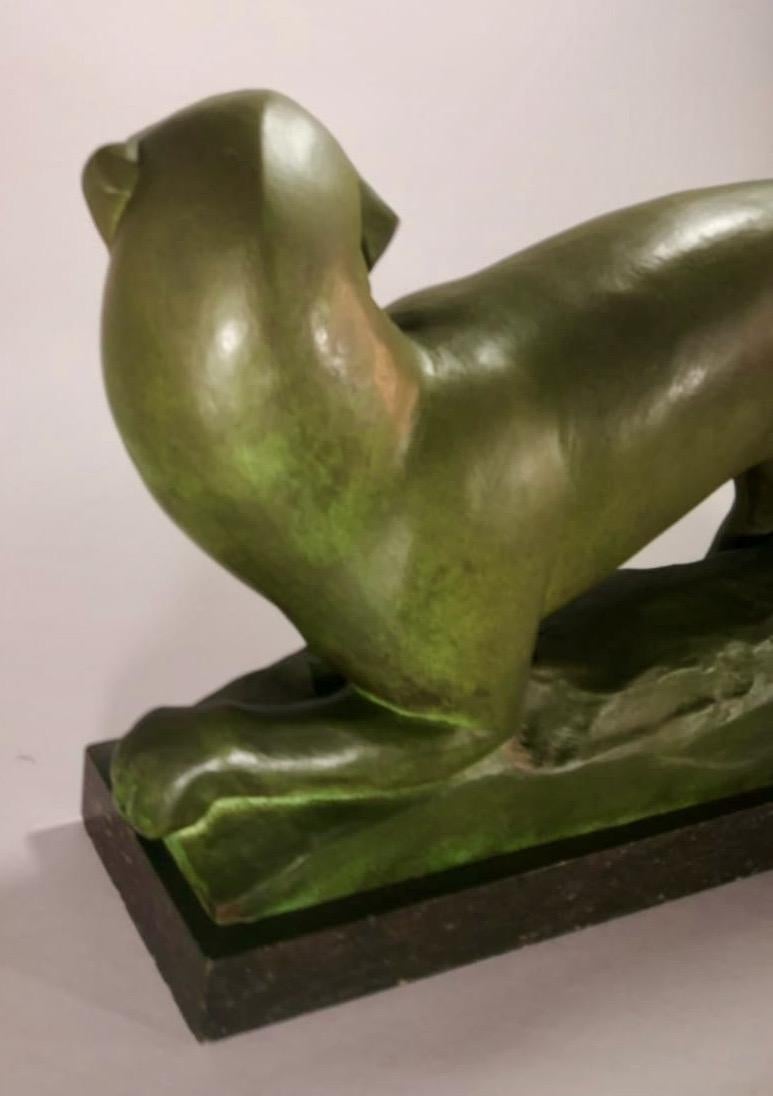 Jean Canneel Cubist Panther by Art Deco Belgian Sculptor Bronze 3