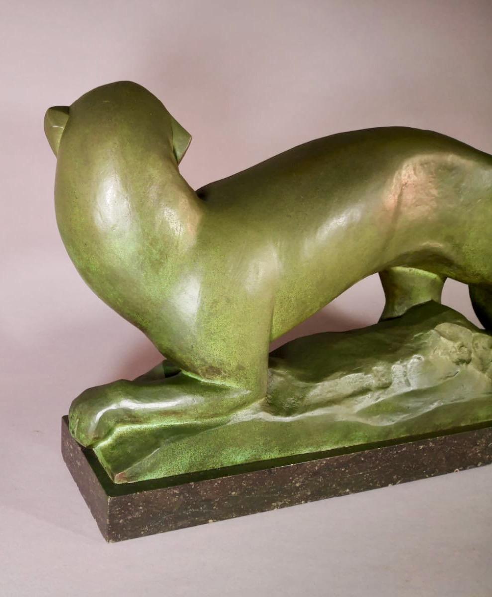 Jean Canneel Cubist Panther by Art Deco Belgian Sculptor Bronze 6