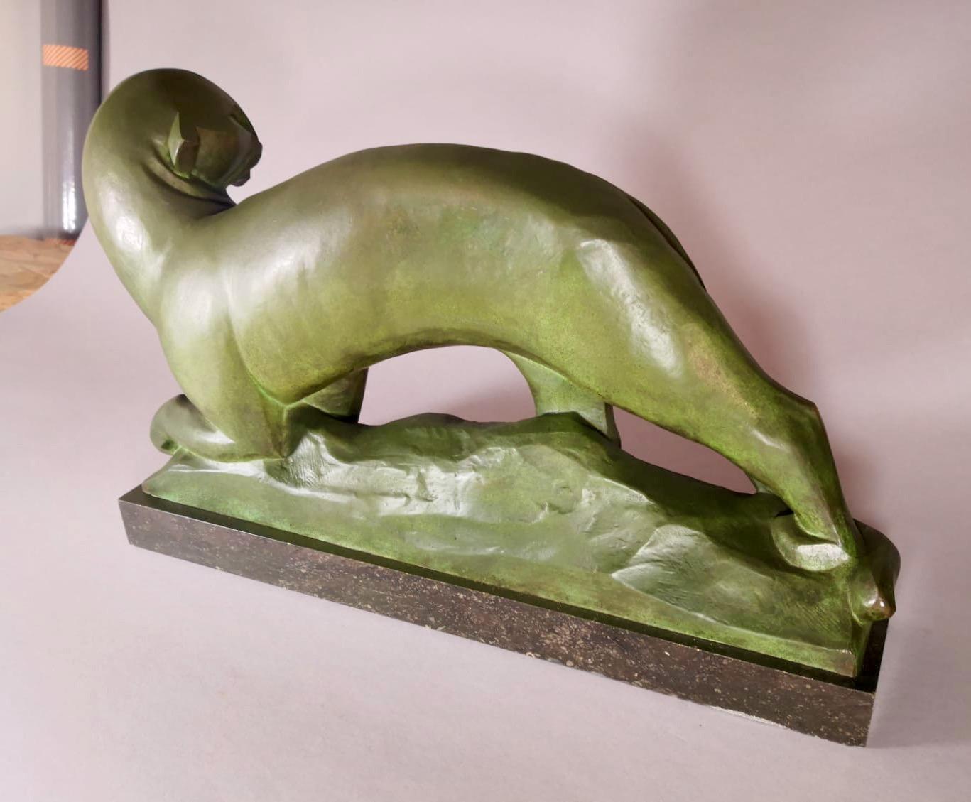 Jean Canneel Cubist Panther by Art Deco Belgian Sculptor Bronze 7