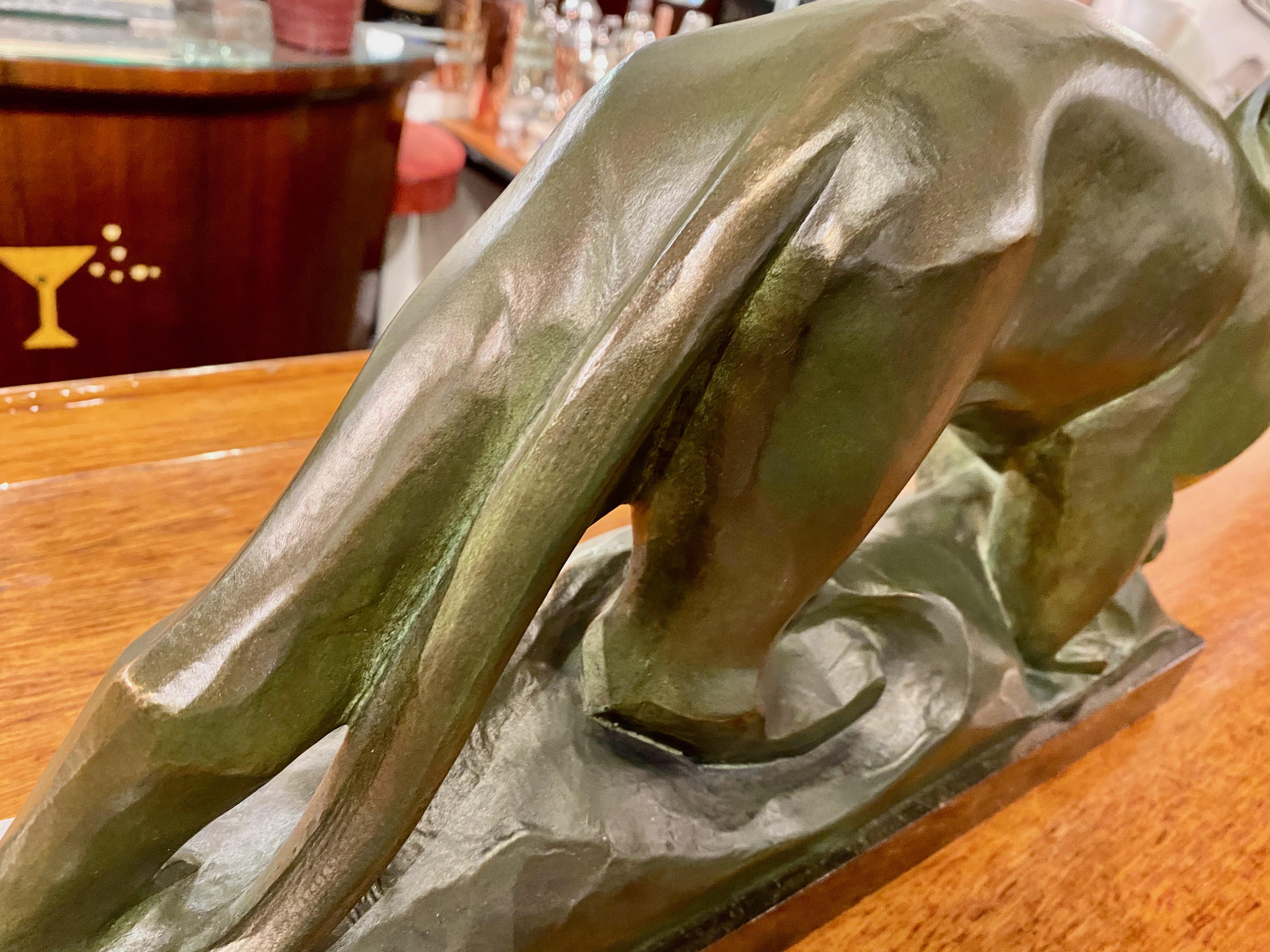 Jean Canneel Cubist Panther by Art Deco Belgian Sculptor Bronze 4
