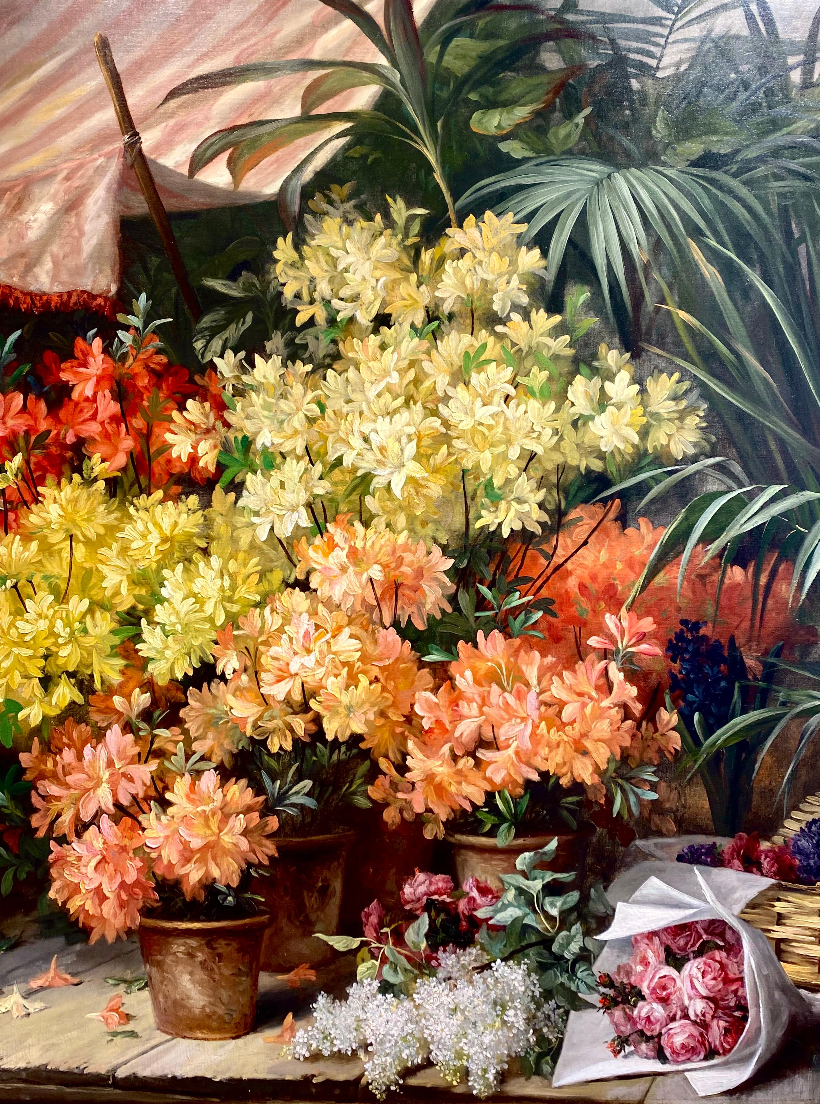 Un étalage de fleurs - Beim Blumenhändler