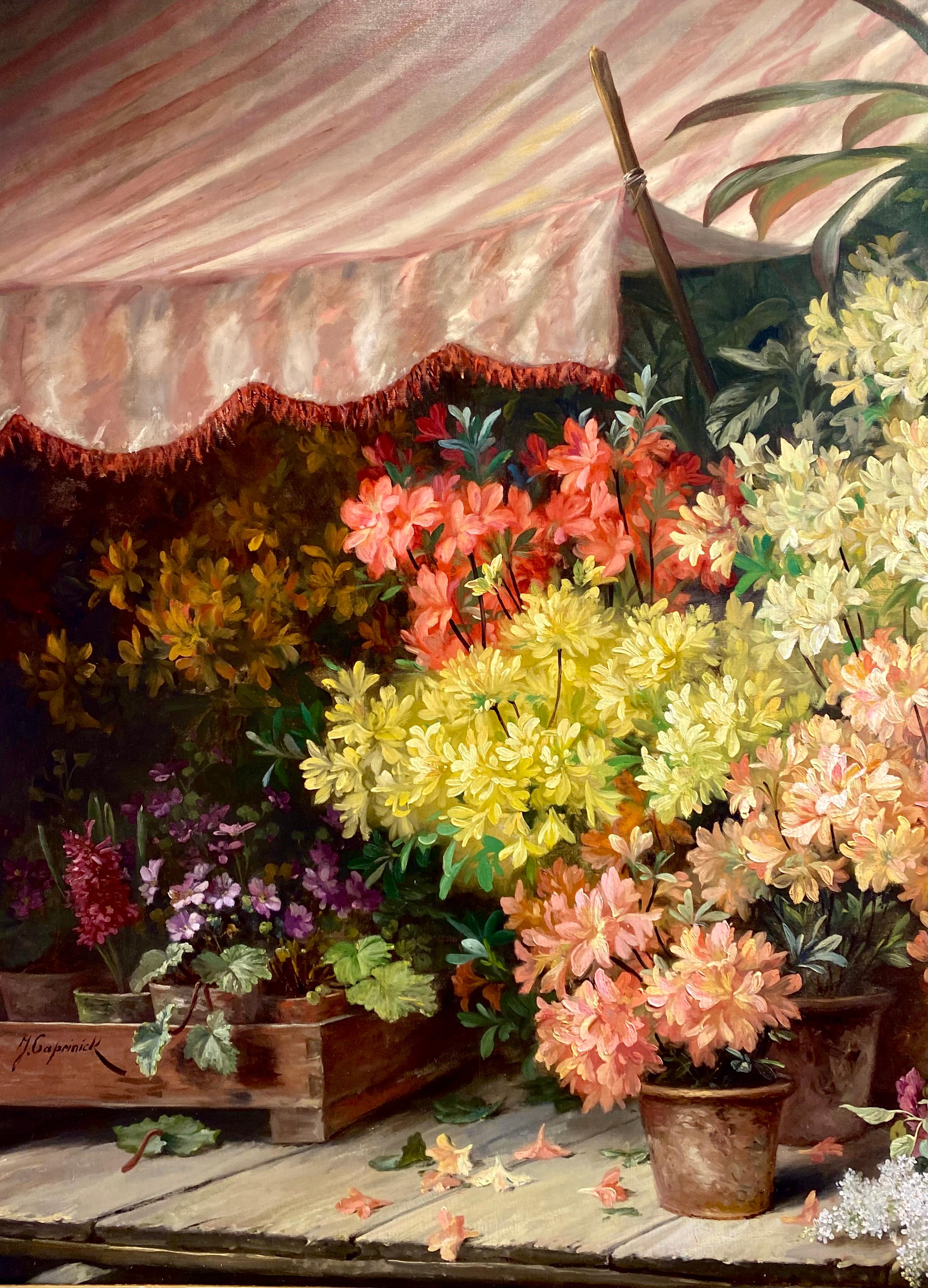 Un étalage de fleurs - Beim Blumenhändler