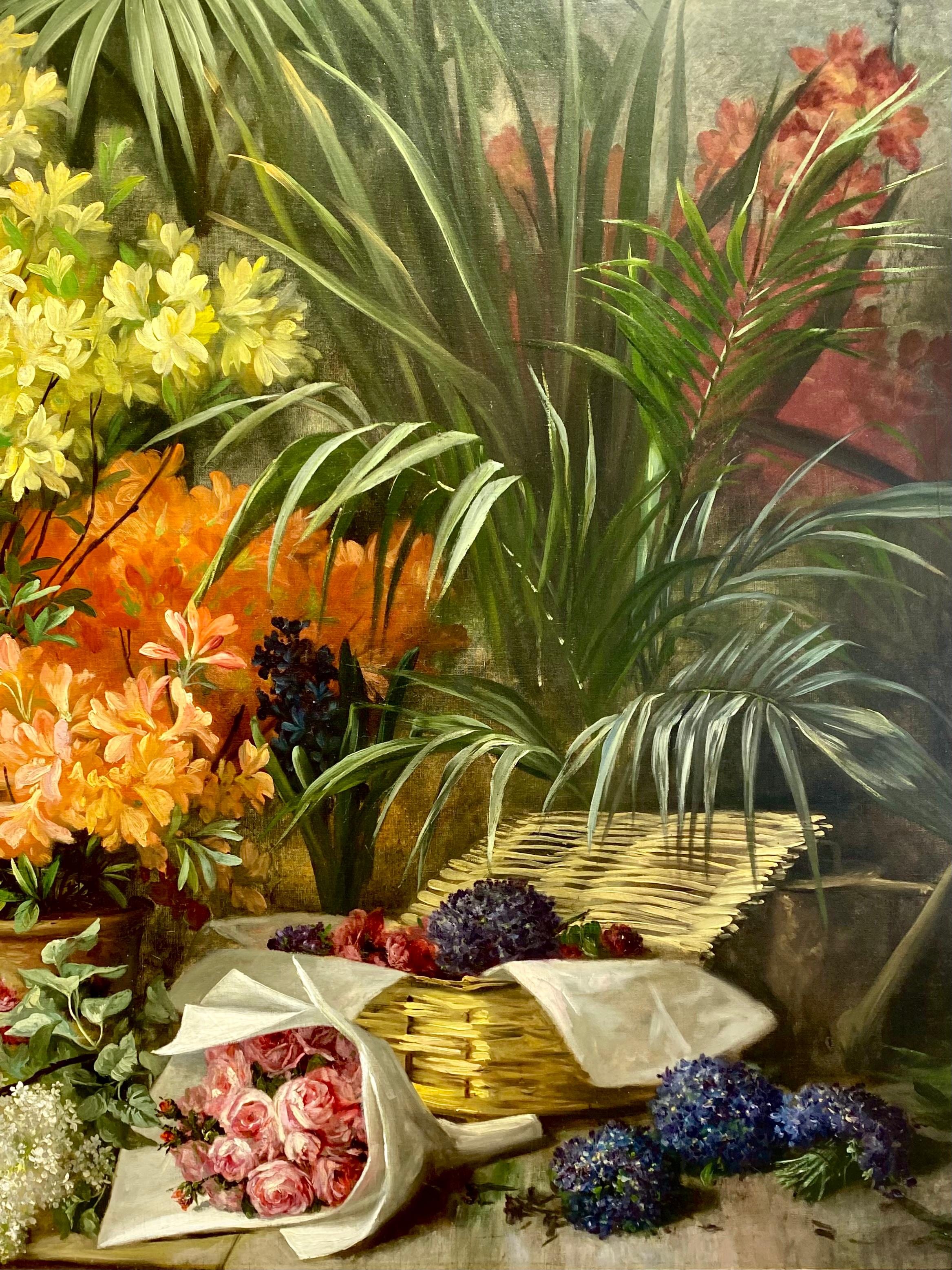 Un étalage de fleurs - Beim Blumenhändler