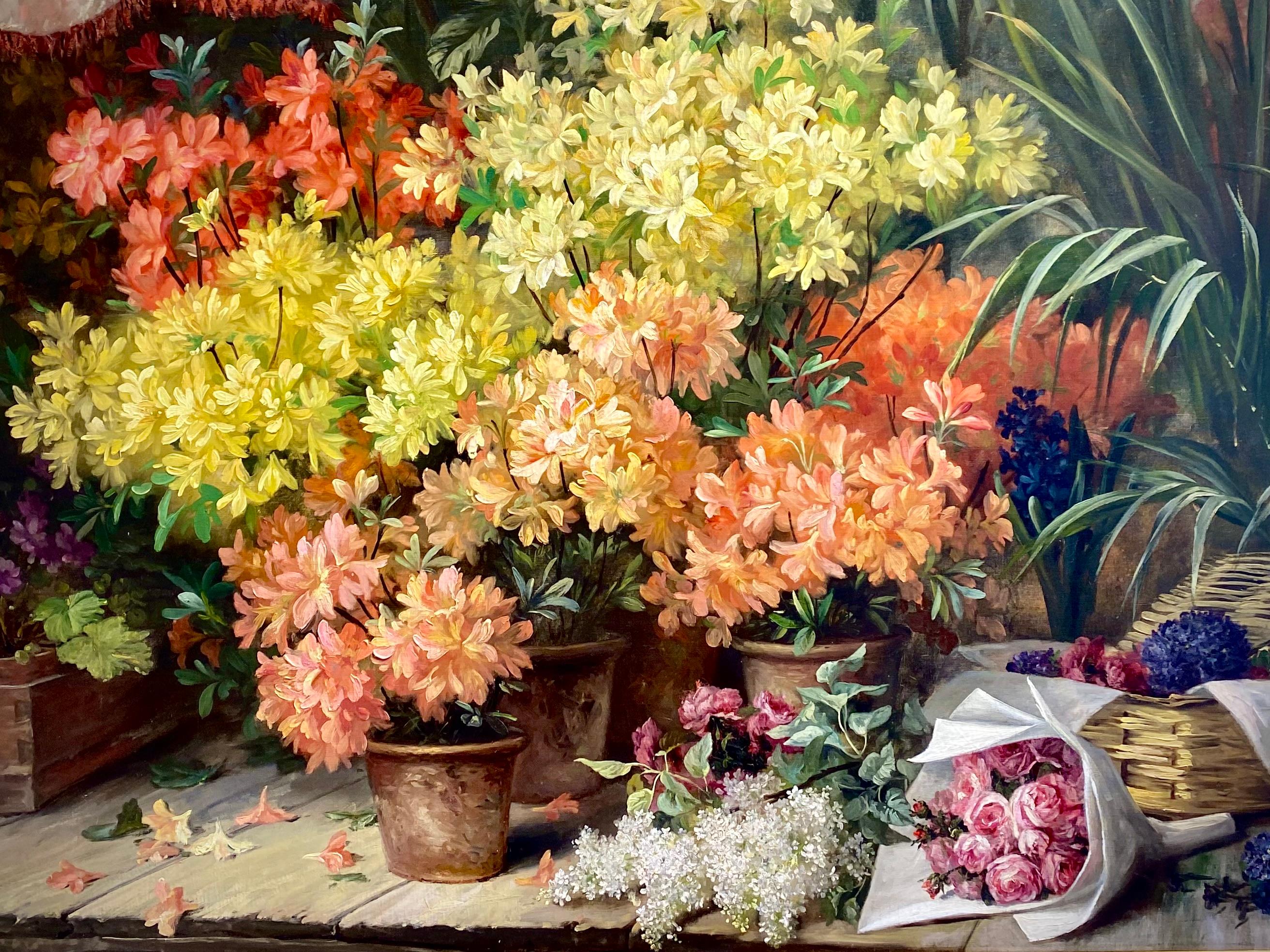 Un étalage de fleurs - Beim Blumenhändler