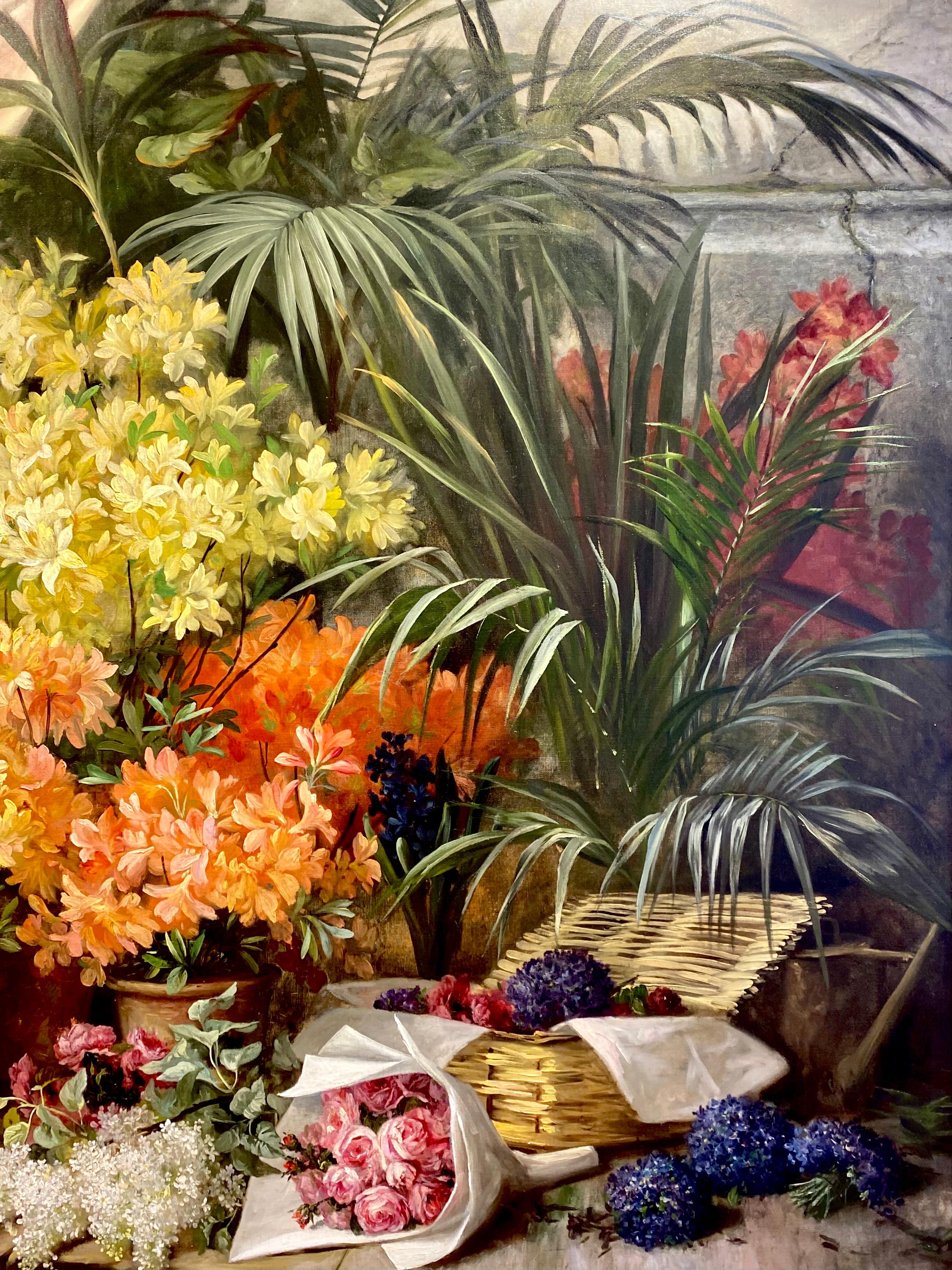 Un étalage de fleurs - Beim Blumenhändler