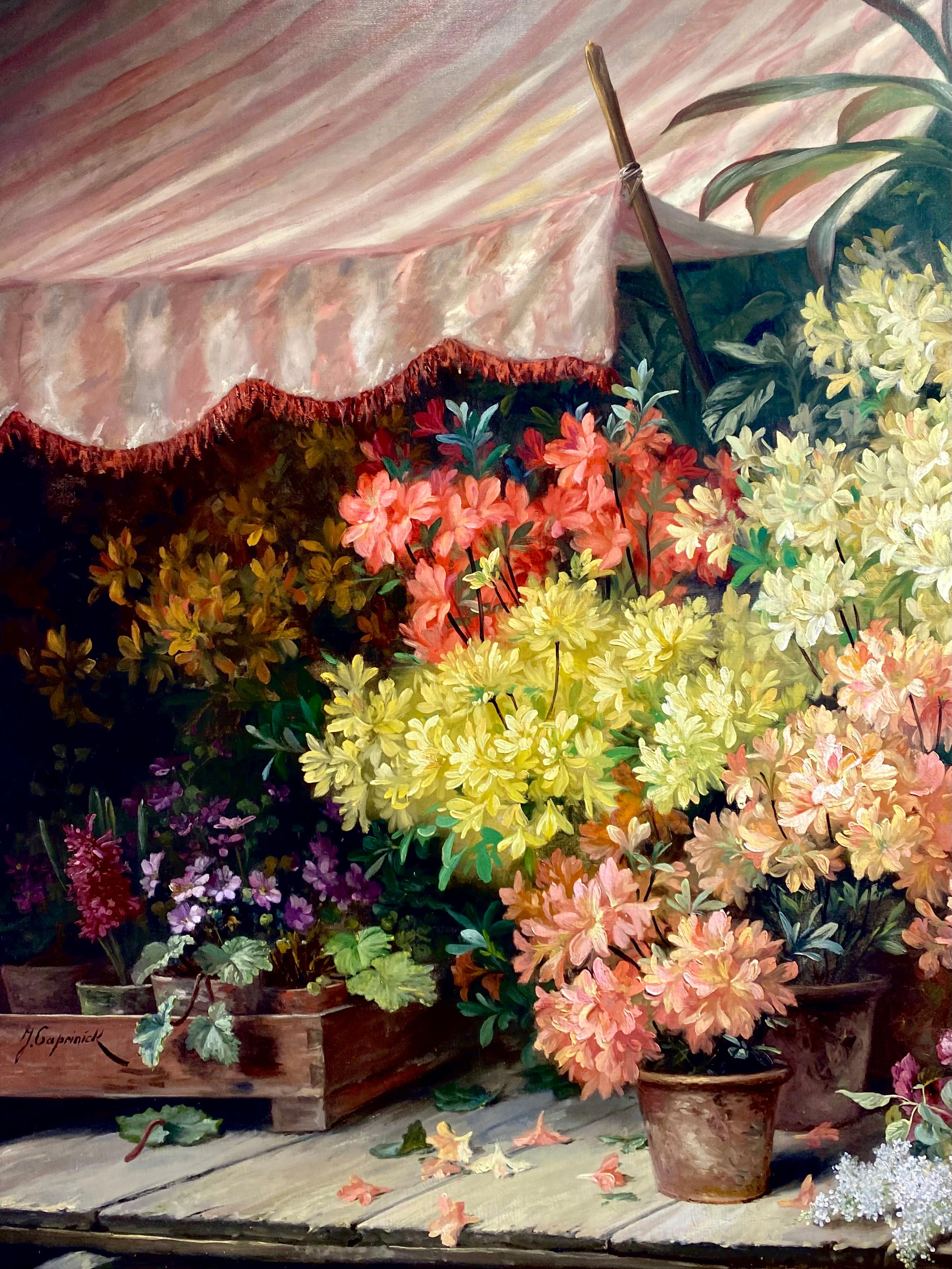 Un étalage de fleurs - Beim Blumenhändler