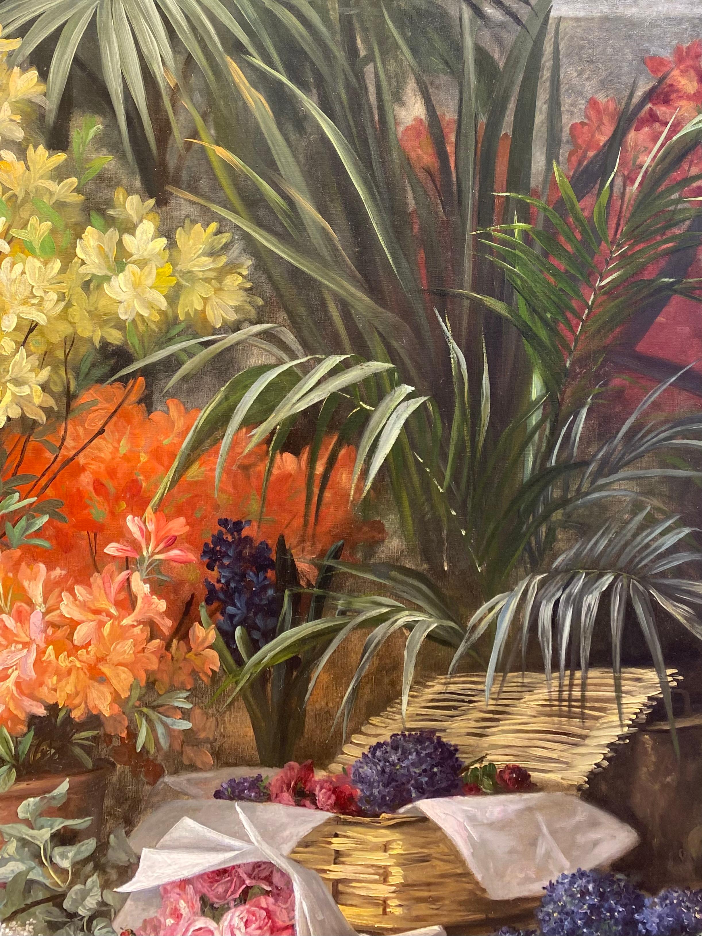 Un étalage de fleurs - Beim Blumenhändler