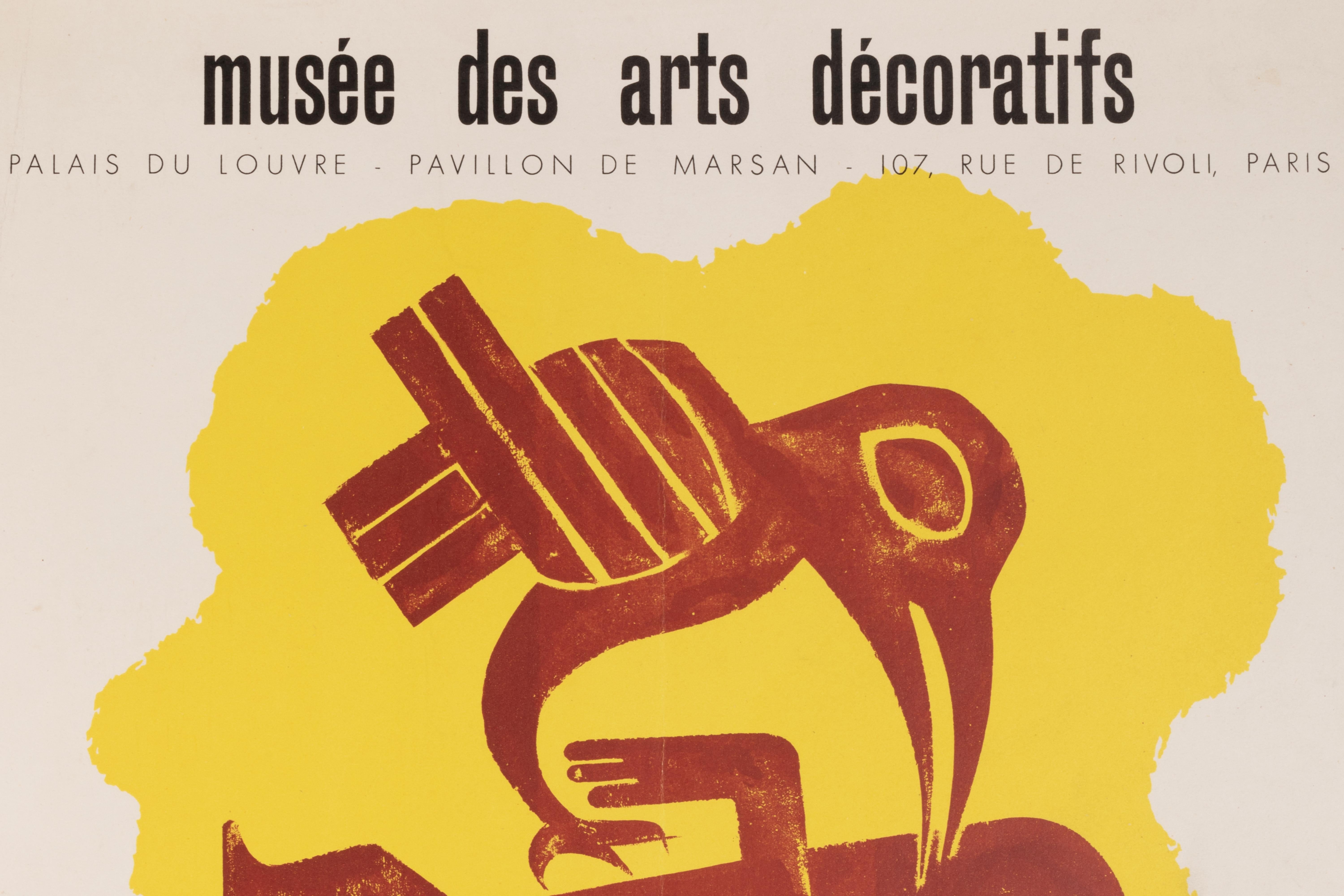 Posters from the Museum of Decorative Arts created by Jean Carlu in 1956 for an exhibition on Ancient Peruvian Art from the Nathan Cummings Collection.

Artist: Jean Carlu (1900-1997)
Title: Musée des Arts Décoratifs – Art Ancien du Pérou
Date: