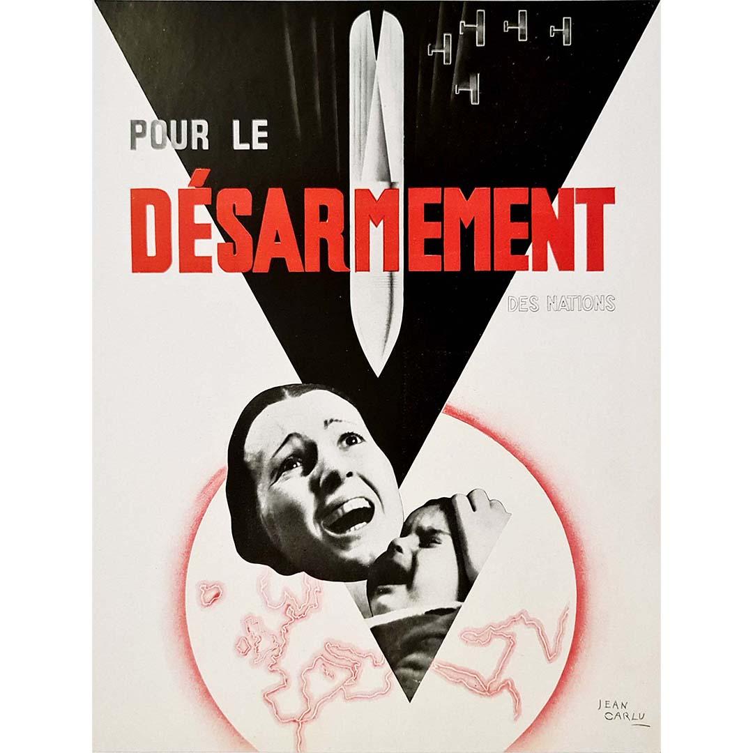 1932 Original Art-Déco-Poster von Jean Carlu für die Auflösung aller Nationen im Angebot 1