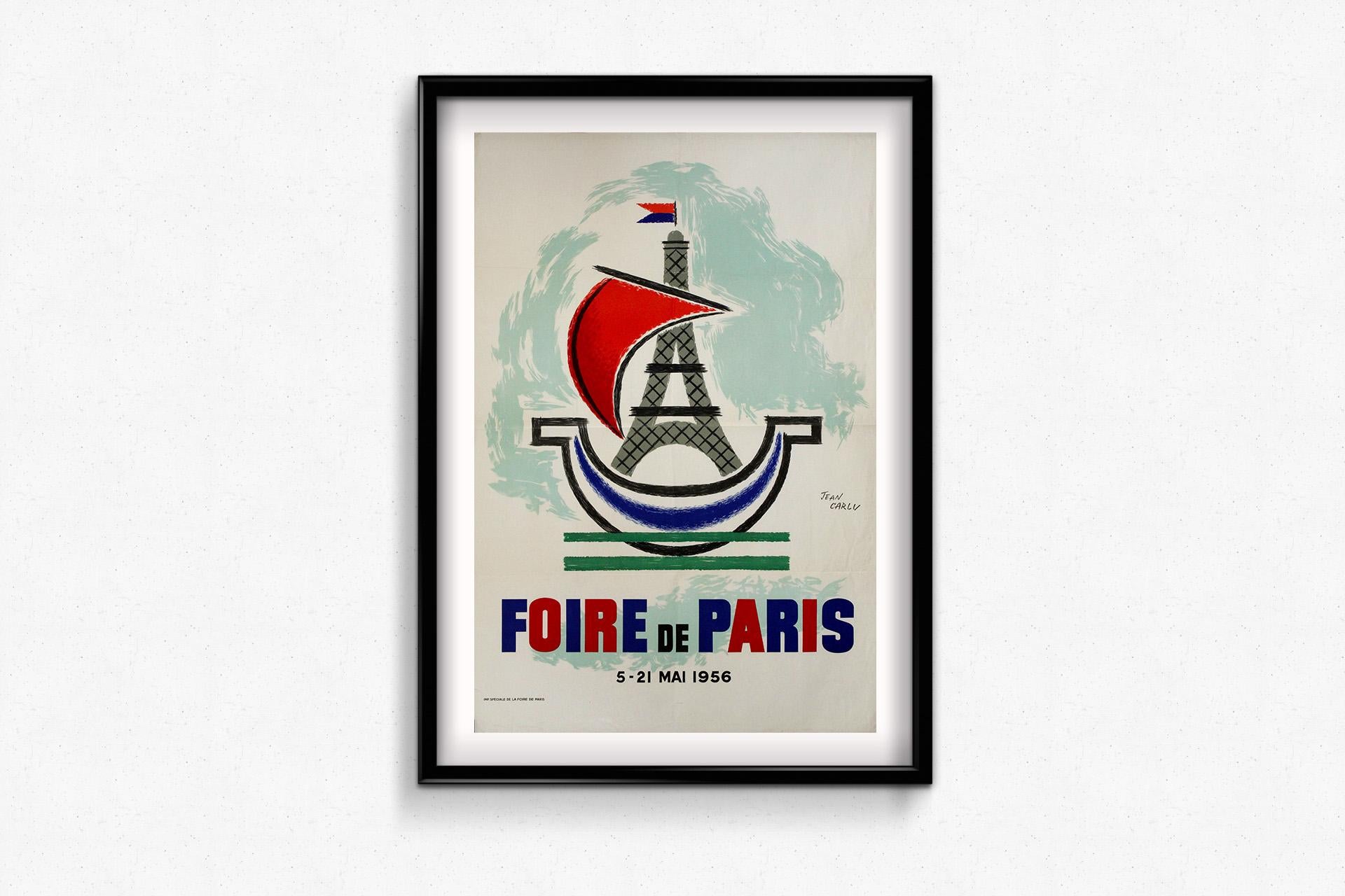Originalplakat der Foire de Paris (Paris-Messe) von Jean Carlu, 1956 im Angebot 1