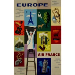 chef-d'œuvre de Jean Carlu pour les voyages d'Air France en Europe de 1957