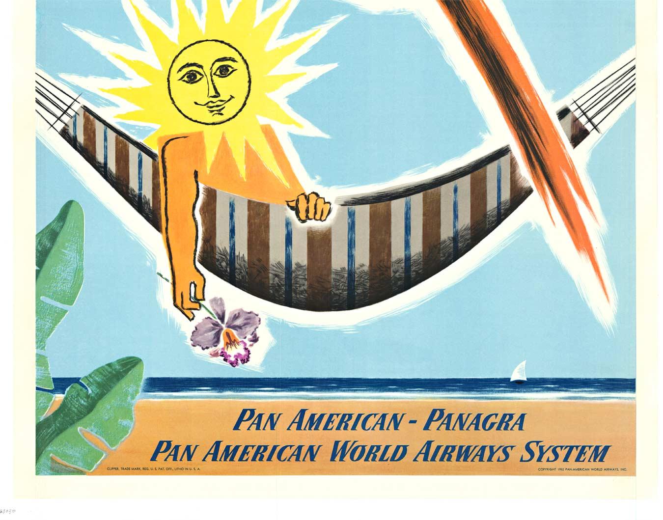 Original „Fly to South America“ Panamerikanisches - Panagra Vintage-Reiseplakat (Amerikanische Moderne), Print, von Jean Carlu