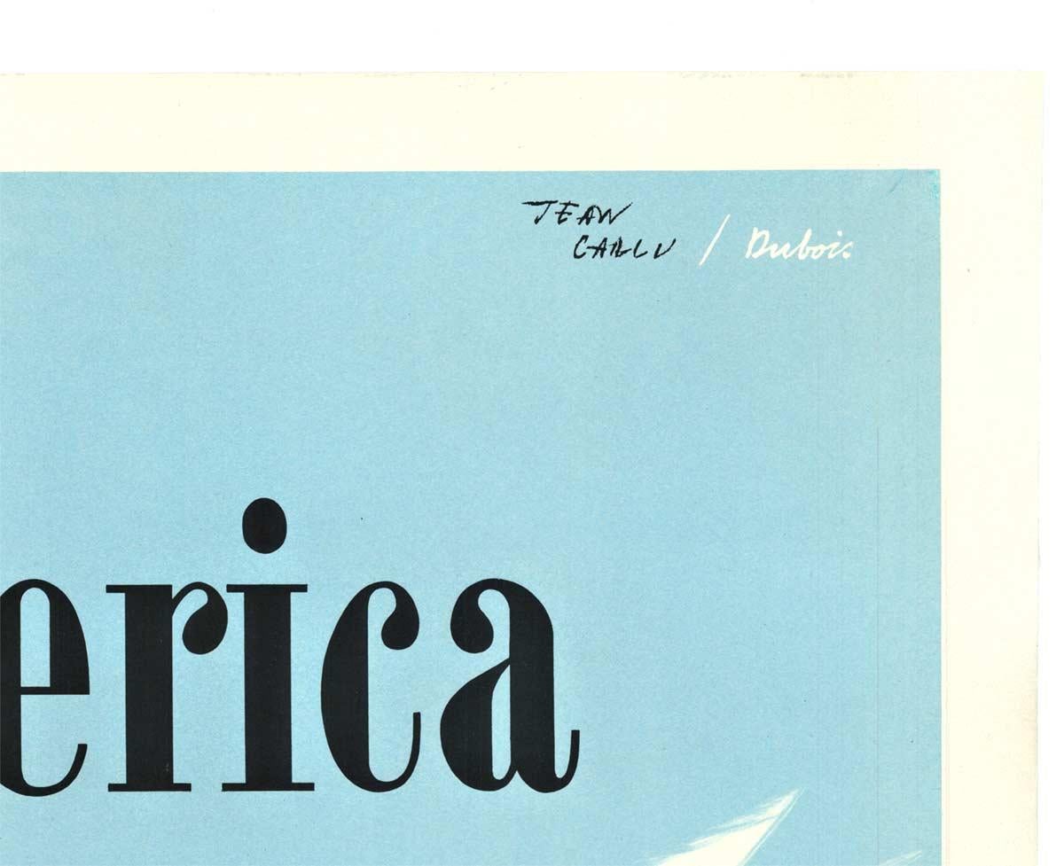 Original „Fly to South America“ Panamerikanisches - Panagra Vintage-Reiseplakat (Grau), Animal Print, von Jean Carlu