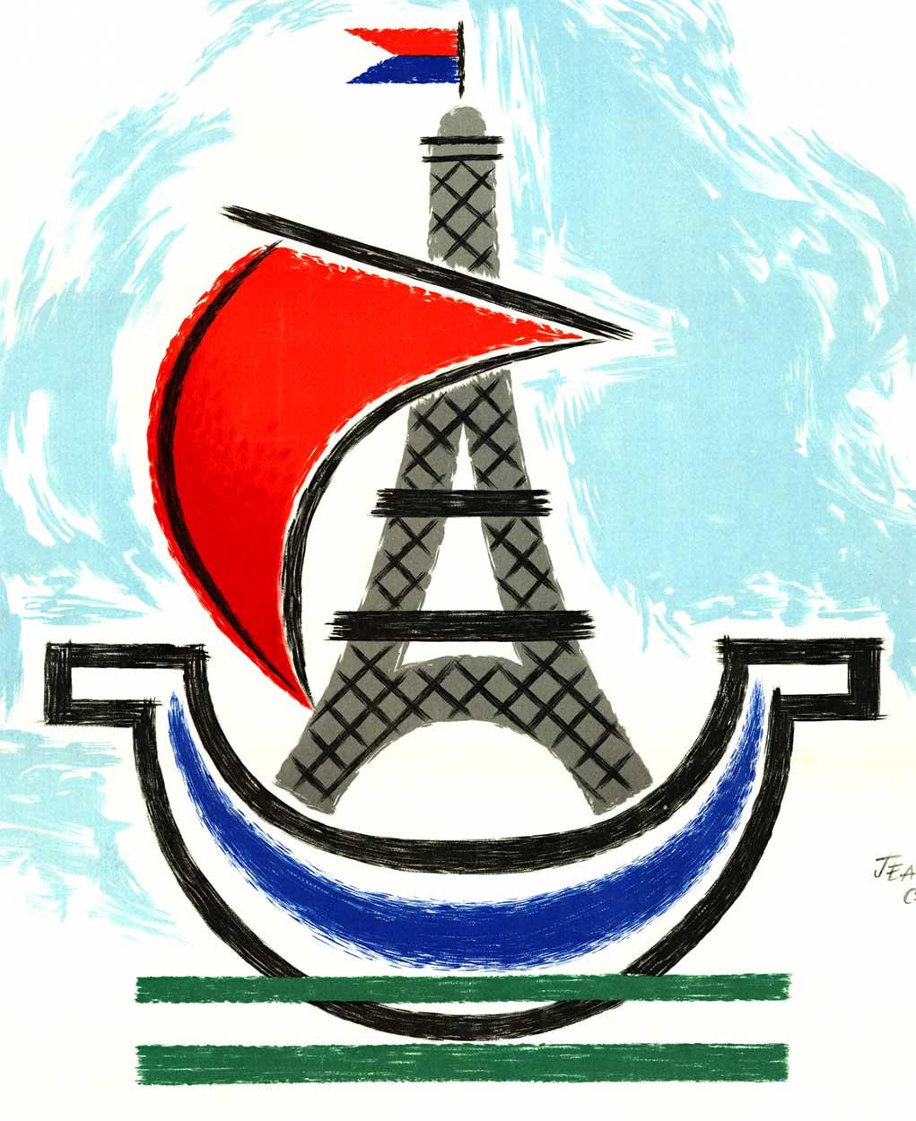 Jean Carlu, Foire de Paris, 1955, Original Vintage Poster, Leinenrücken. Sehr guter Zustand, Grad A-, bereit zu rahmen.  

Es handelt sich um ein Originalplakat der 