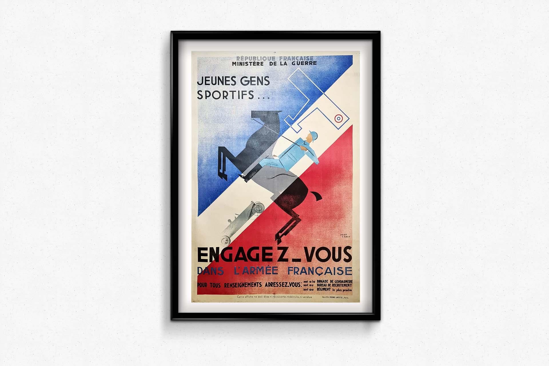 Originalplakat von Jean Carlu für den Eintritt in die französische Armee - Art Déco im Angebot 3