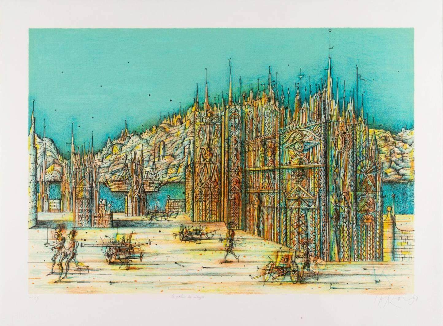 Jean Carzou Print - Palais des mirages (Palace of Mirages)
