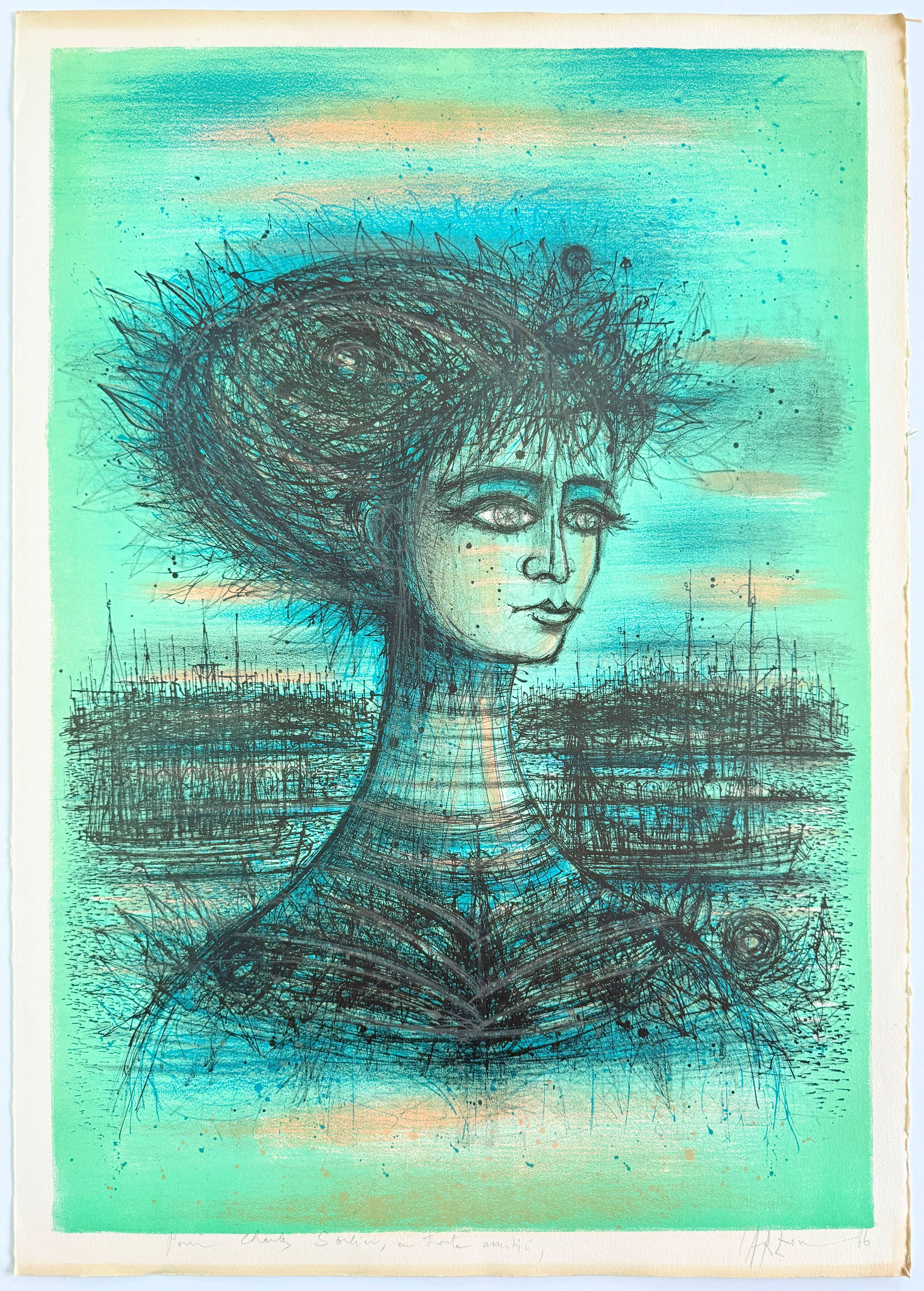 Princesse d'Azur - Modern Art by Jean Carzou