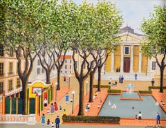 Le Palais de Justice - Mid 20th Century French Marseille Naïf Naive Oil Painting