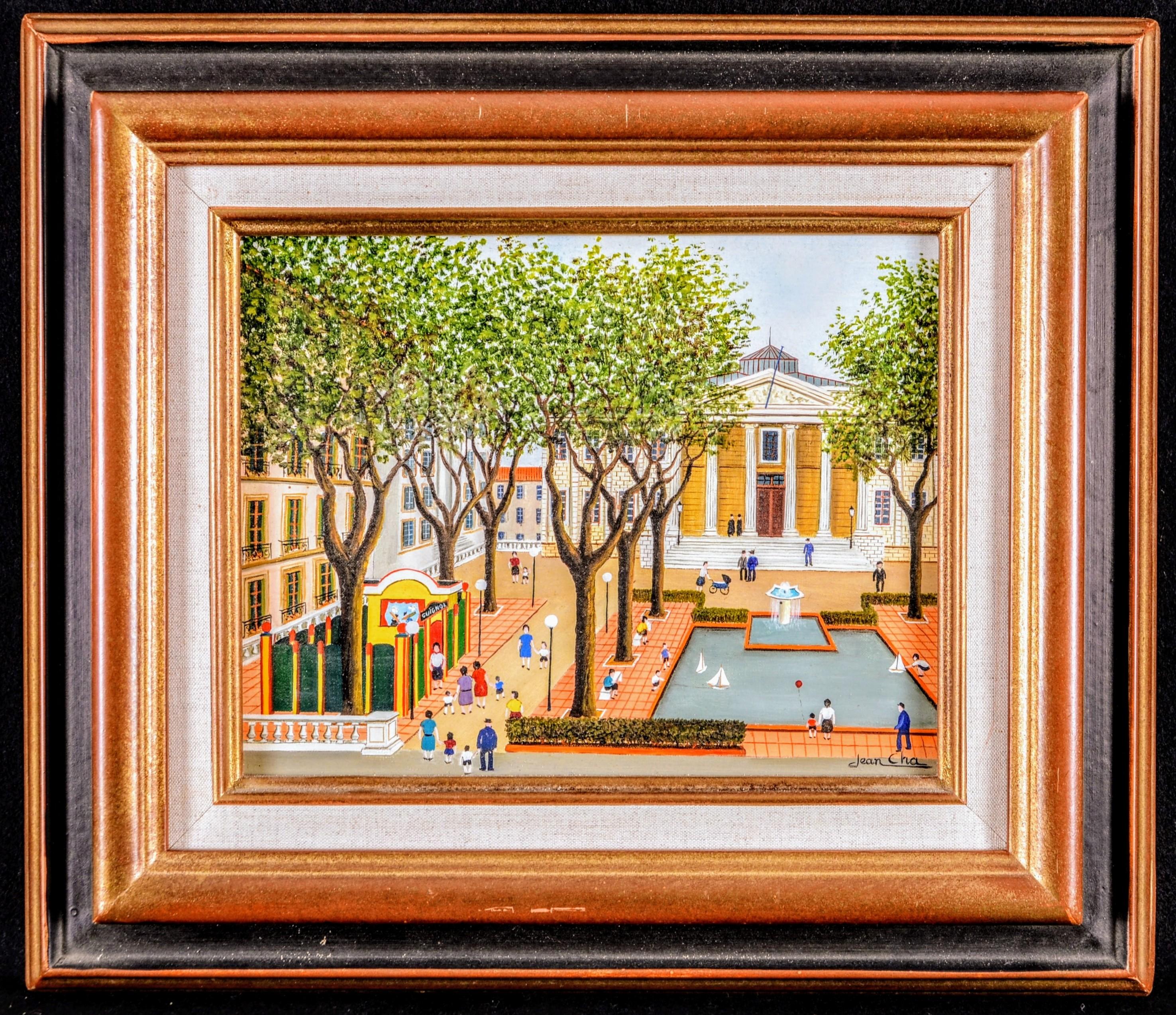 Le Palais de Justice - Mid 20th Century French Marseille Naïf Naive Oil Painting