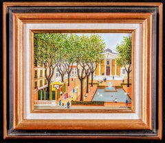 Le Palais de Justice - Mid 20th Century French Marseille Naïf Naive Oil Painting