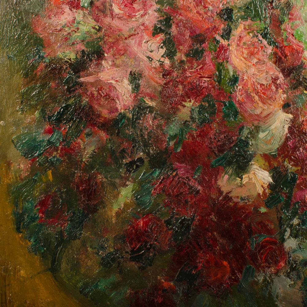 Jean Chaleye (Français, né en 1878 - mort en 1960), peinture « Fleurs encadrées ». Bon état - En vente à Philadelphia, PA