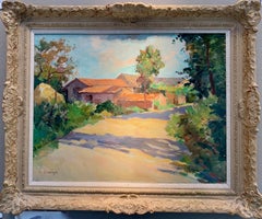 French Impressionist village Summer scene