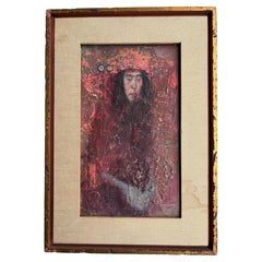 Jean - Charles Bouloc pittura ad olio su tela "ritratto" artista francese-tahitiano