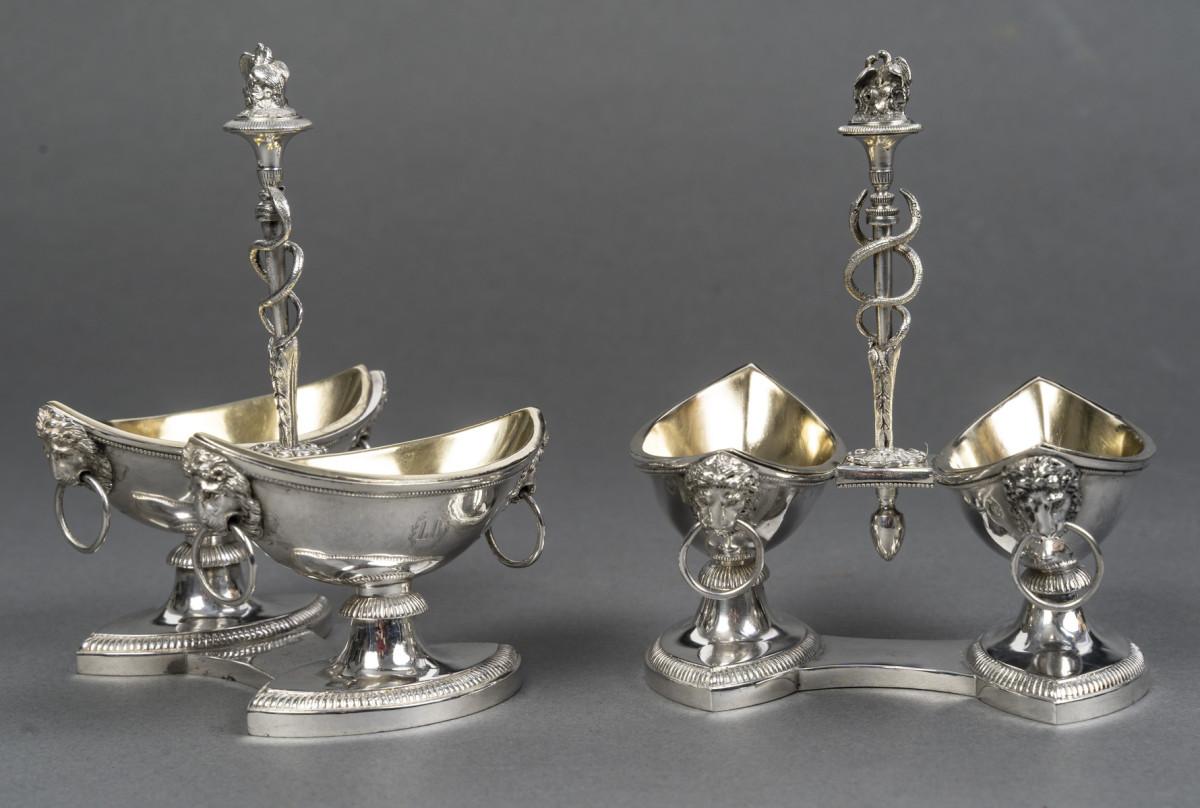 JEAN-CHARLES CAHIER Paire de double Salerons en argent Epoque 1er EMPIRE 4
