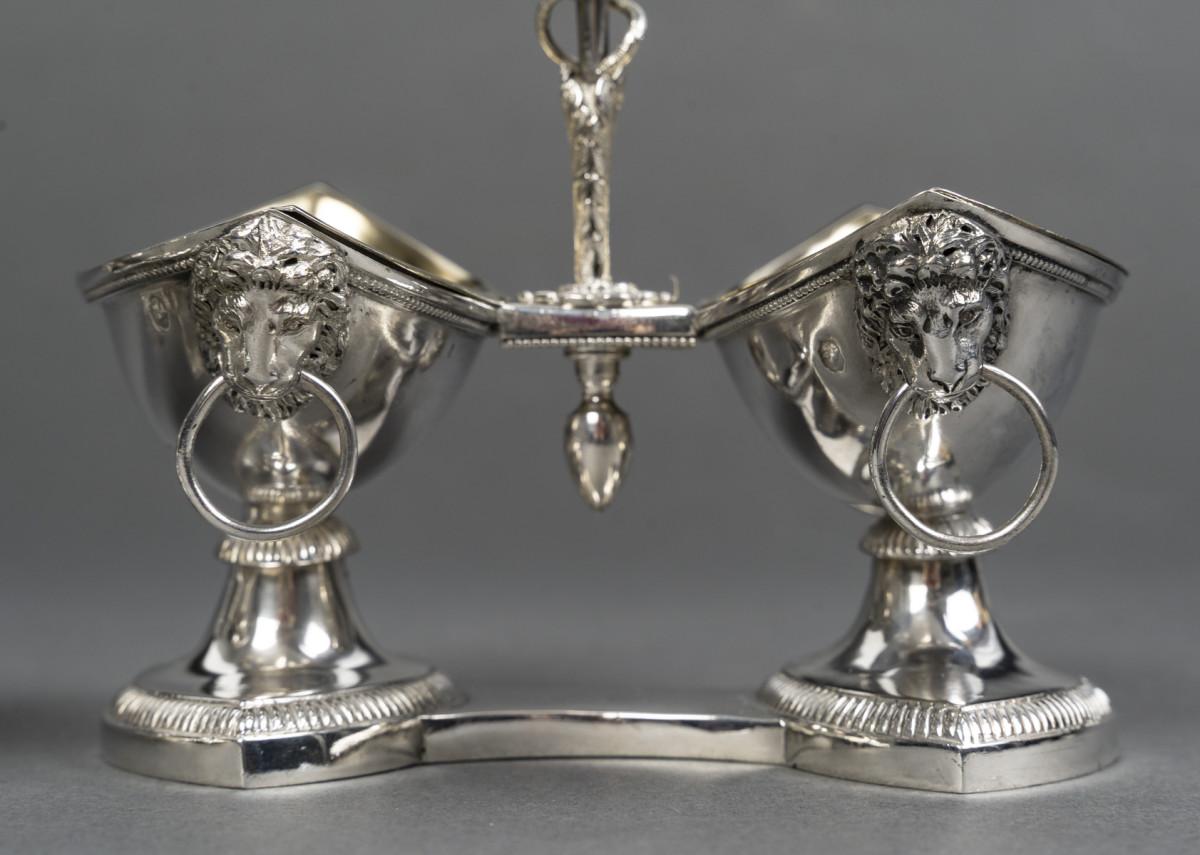 JEAN-CHARLES CAHIER Paire de double Salerons en argent Epoque 1er EMPIRE 7