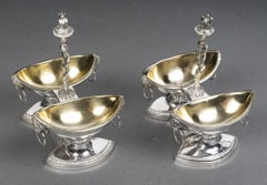 JEAN-CHARLES CAHIER Paire de double Salerons en argent Epoque 1er EMPIRE