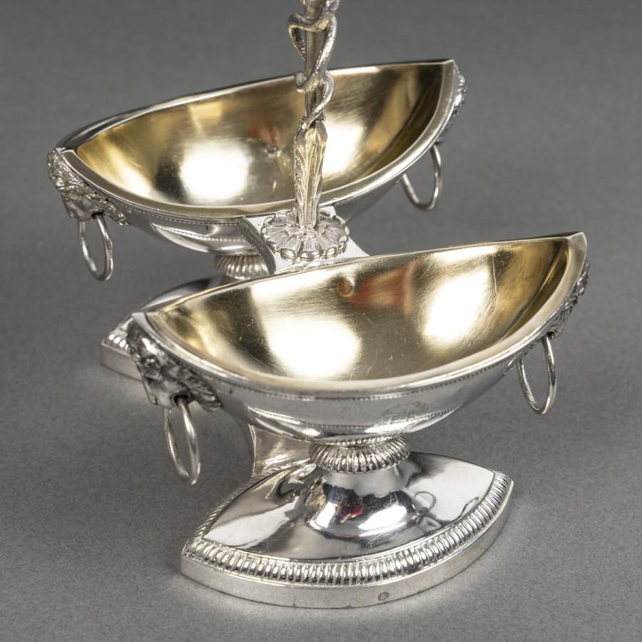 JEAN-CHARLES CAHIER Paire de double Salerons en argent Epoque 1er EMPIRE In Excellent Condition In SAINT-OUEN-SUR-SEINE, FR