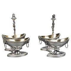 JEAN-CHARLES CAHIER Paire de double Salerons en argent Epoque 1er EMPIRE
