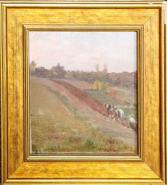 "Aratura sul fianco della collina" Jean-Charles Cazin, schizzo di paesaggio plein air