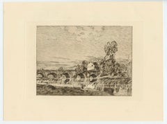 "Le Pont de Pierre" original etching