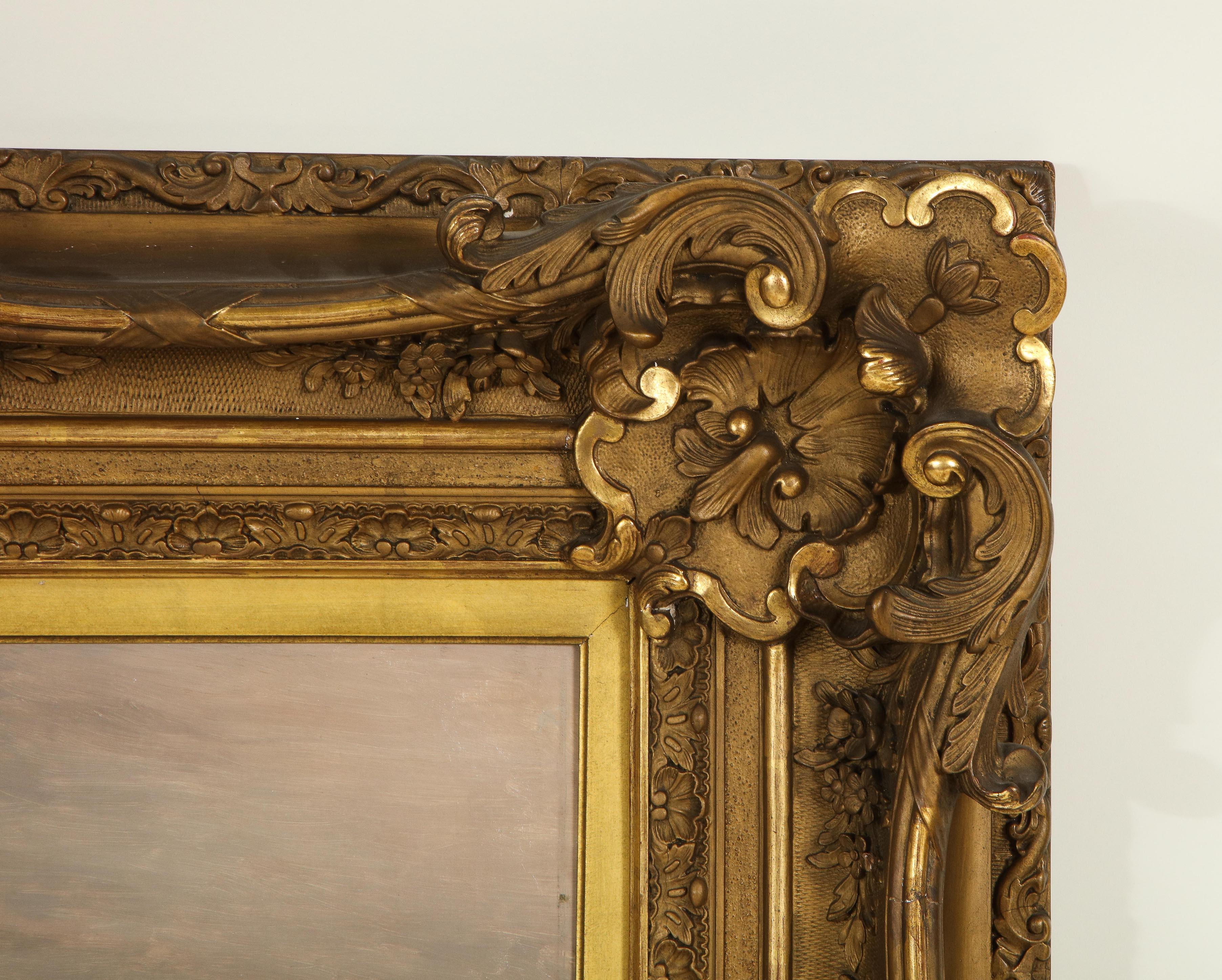 Haystacks accrochers - Impressionnisme Painting par Jean Charles Cazin