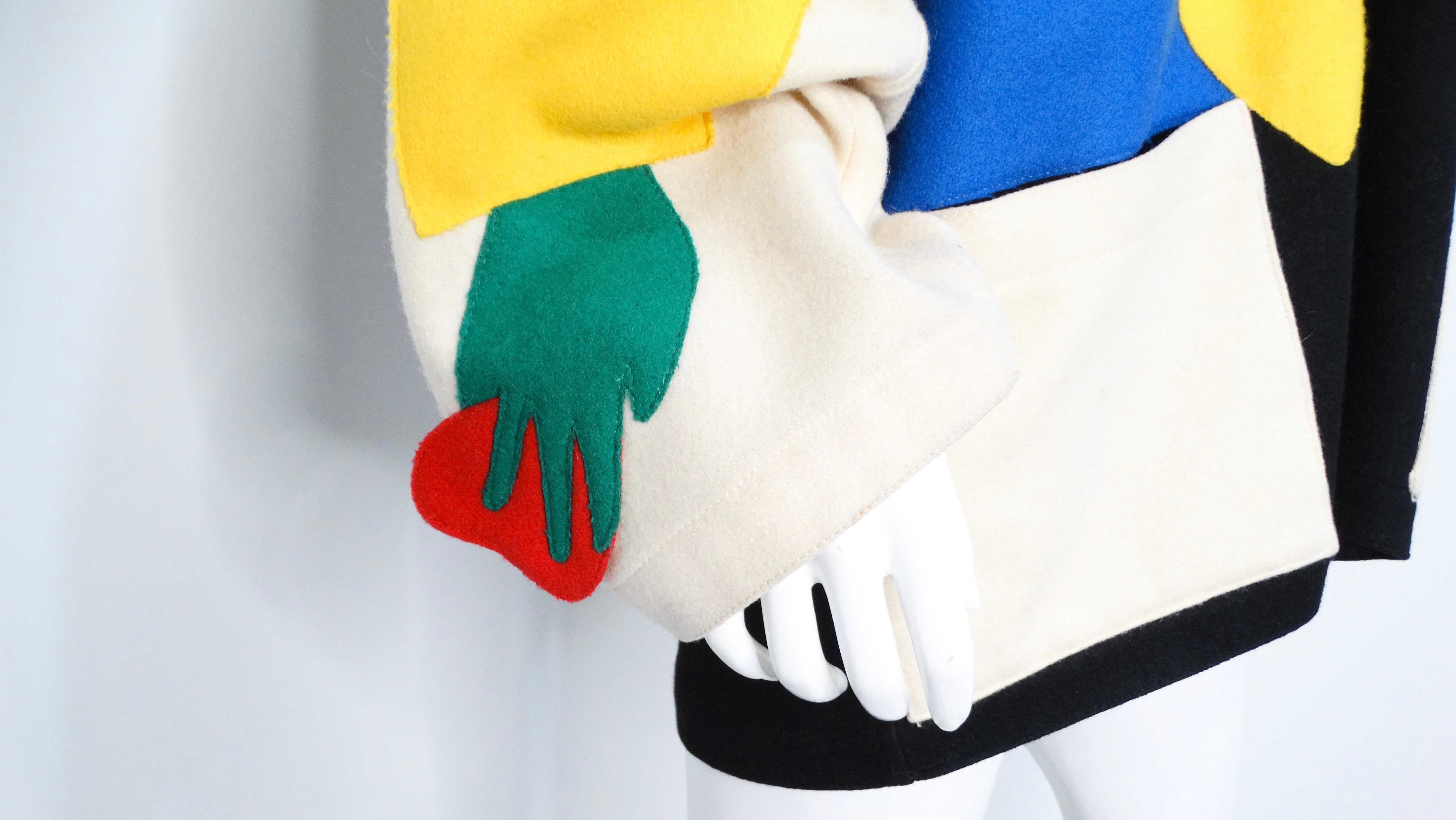 da uomo o donna Jean-Charles De Castelbajac anni '80, giacca in lana con volto astratto in vendita
