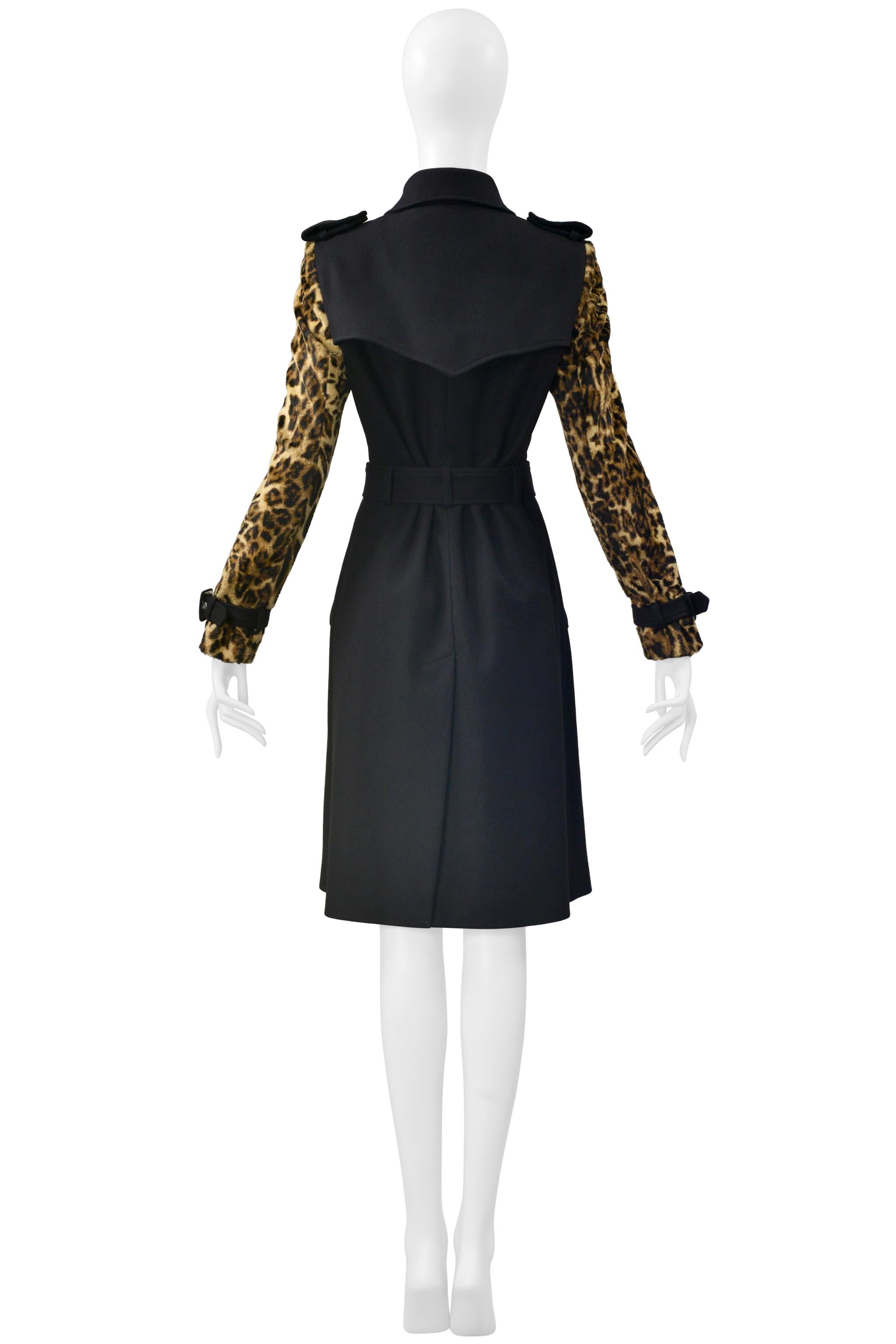 Jean-Charles De Castelbajac Trench nero e leopardato in vendita 5